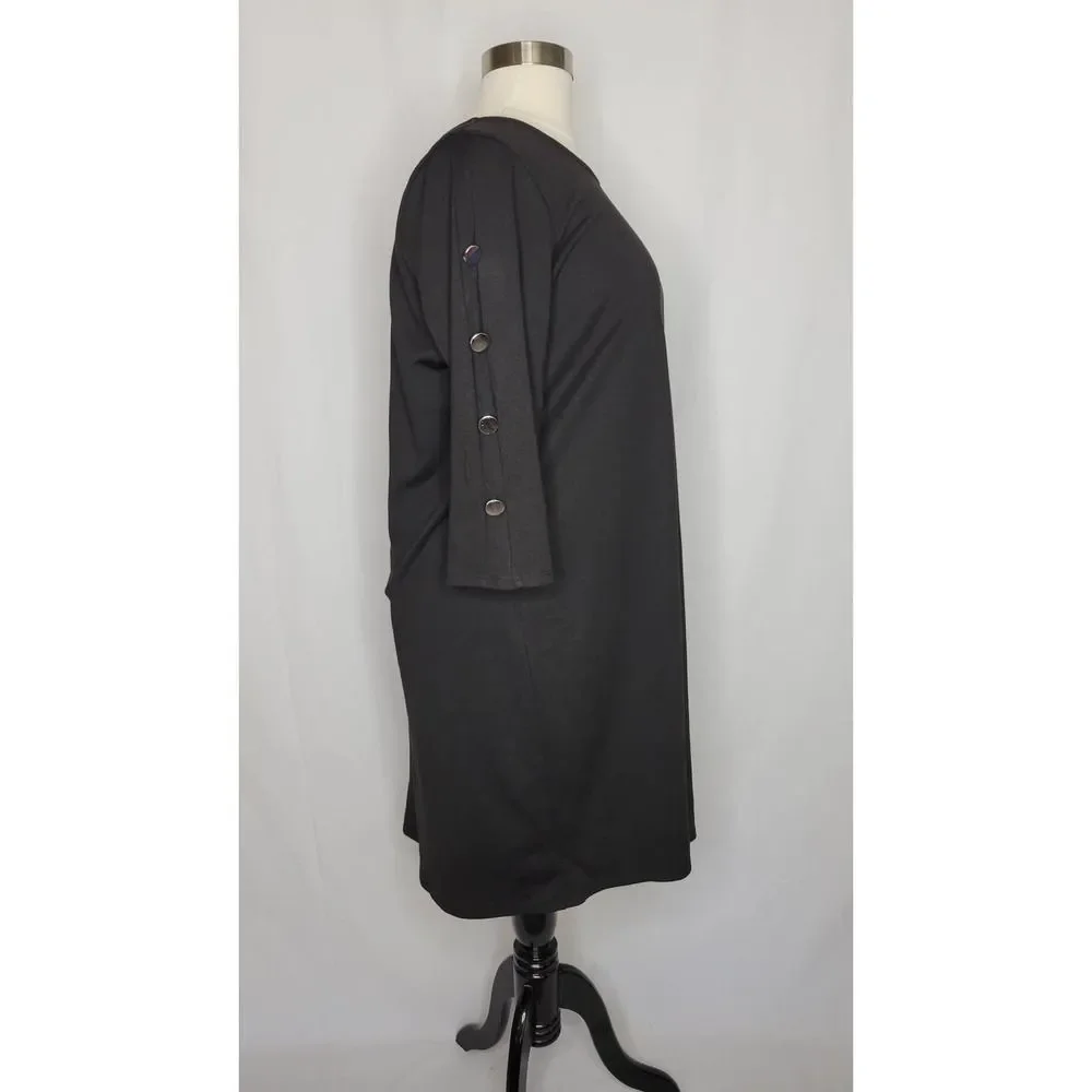 Ny Collection Black Ruched Dress_6
